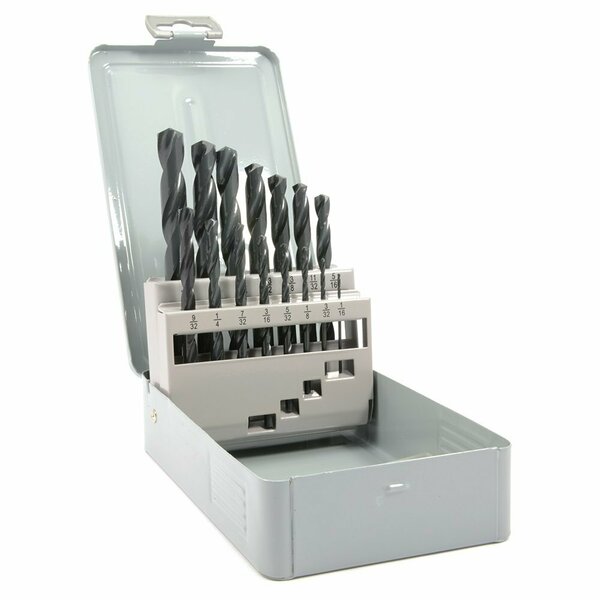 Forney 15-Piece Jobber Length Drill Bit Set, High Speed Steel HSS, 135 Degree Split Point 20217